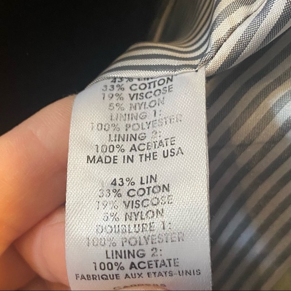 NANETTE LAPORE black & white linen & cotton jacket w/ zipper - Picture 10 of 13